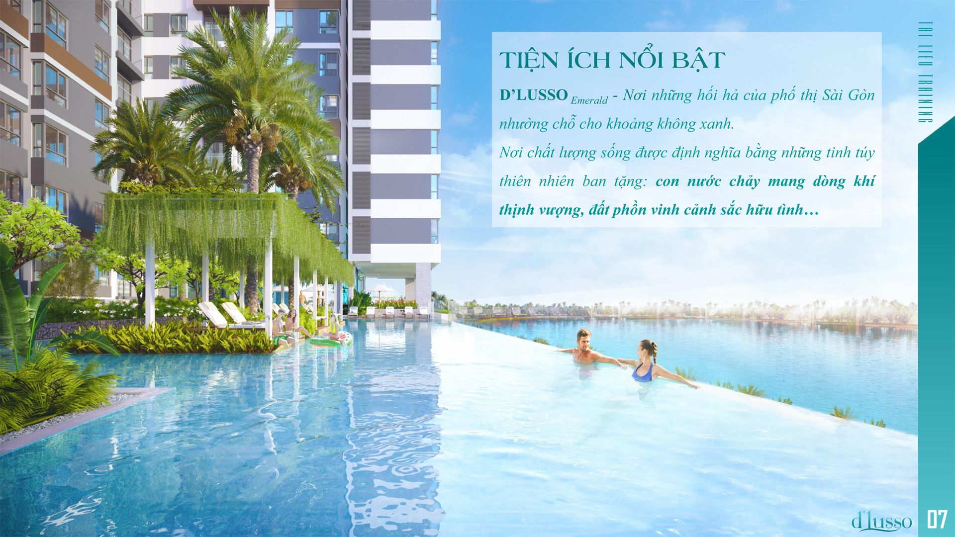 Hồ bơi vô cực phong cách resort D'Lusso Quận 2