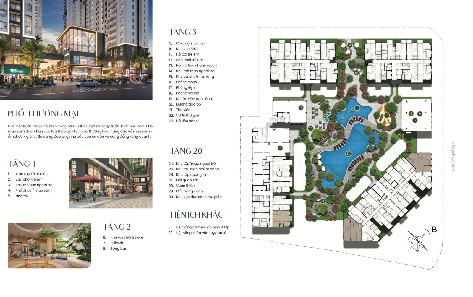 Mặt bằng tiện ích và phân khu Green Skyline Sky Deck tầng 20
