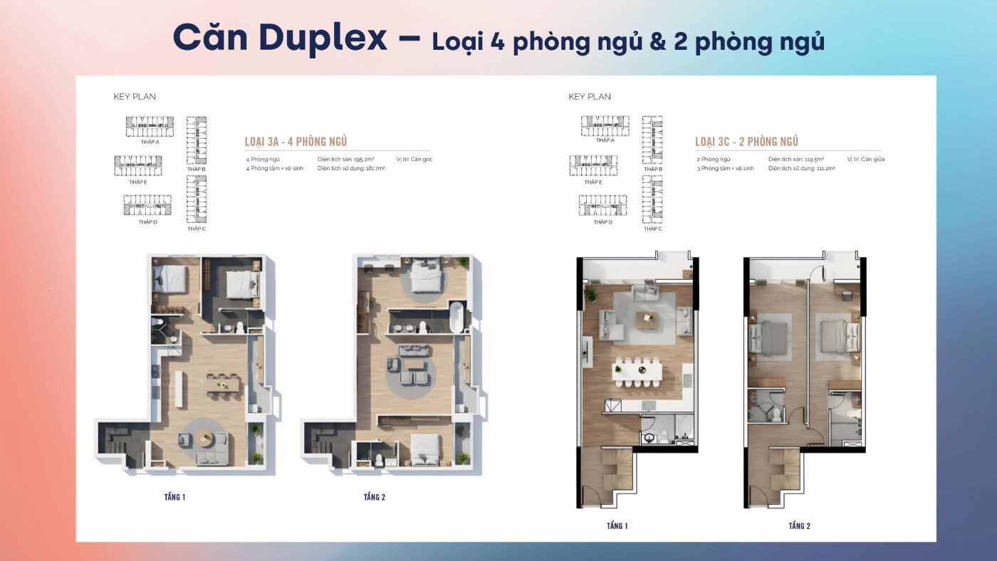 Mặt bằng căn Duplex 2 tầng MT Eastmark City