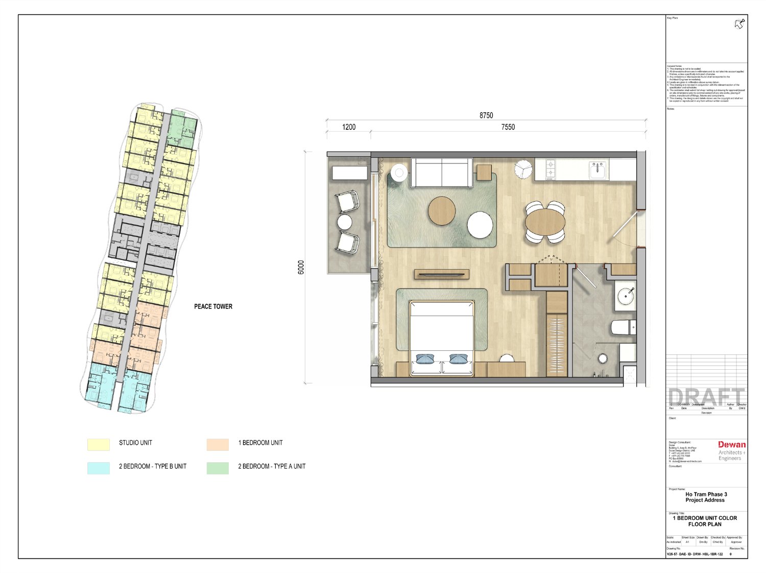 Mặt bằng 1PN 49m²