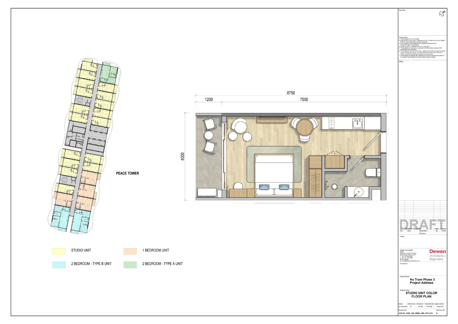 Mặt bằng Studio 35m²