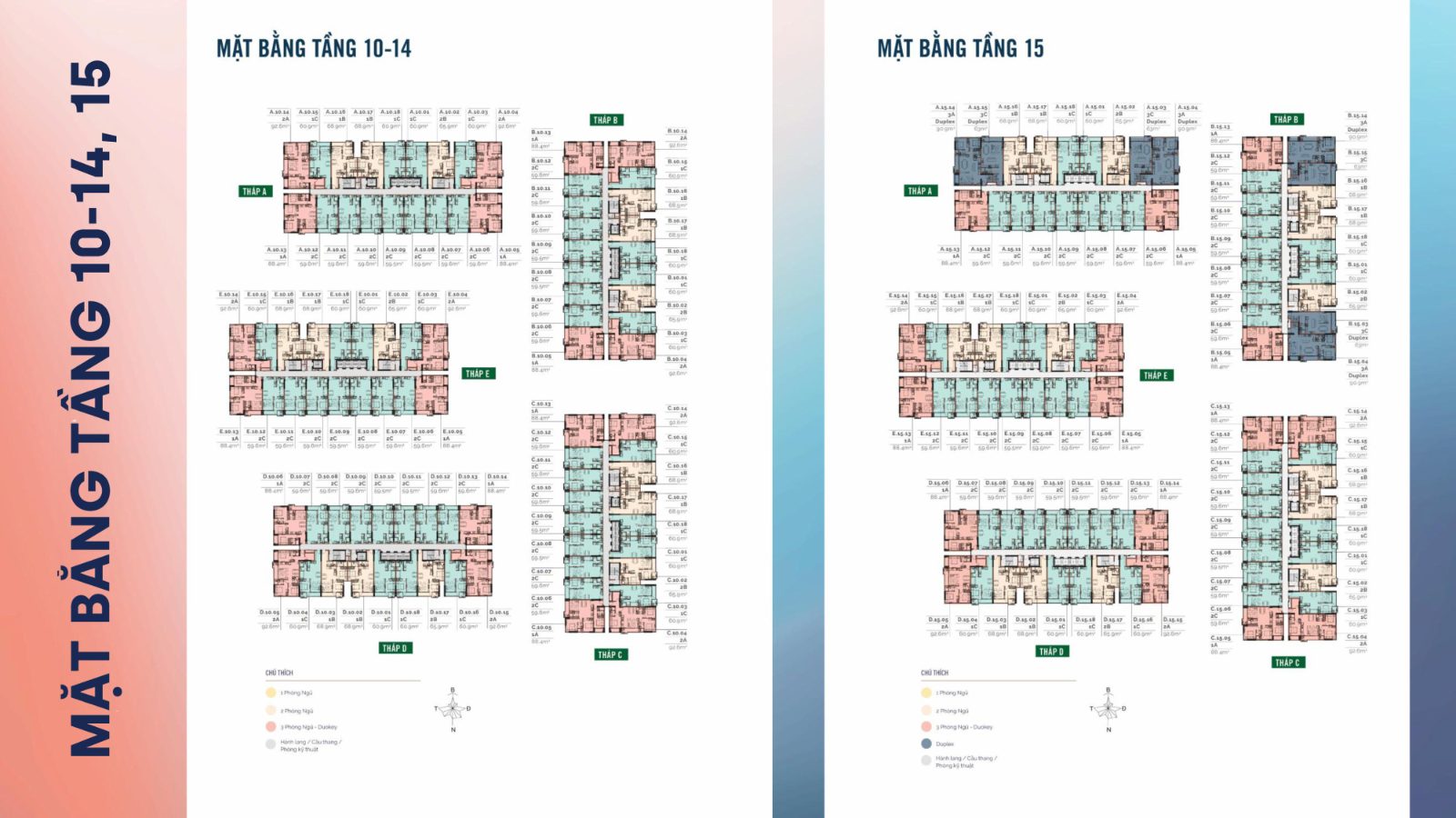 Mặt bằng tầng 10 đến 15 căn hộ MT Eastmark City