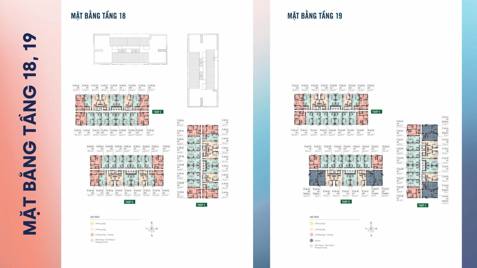 Mặt bằng tầng 18-19 căn hộ MT Eastmark City