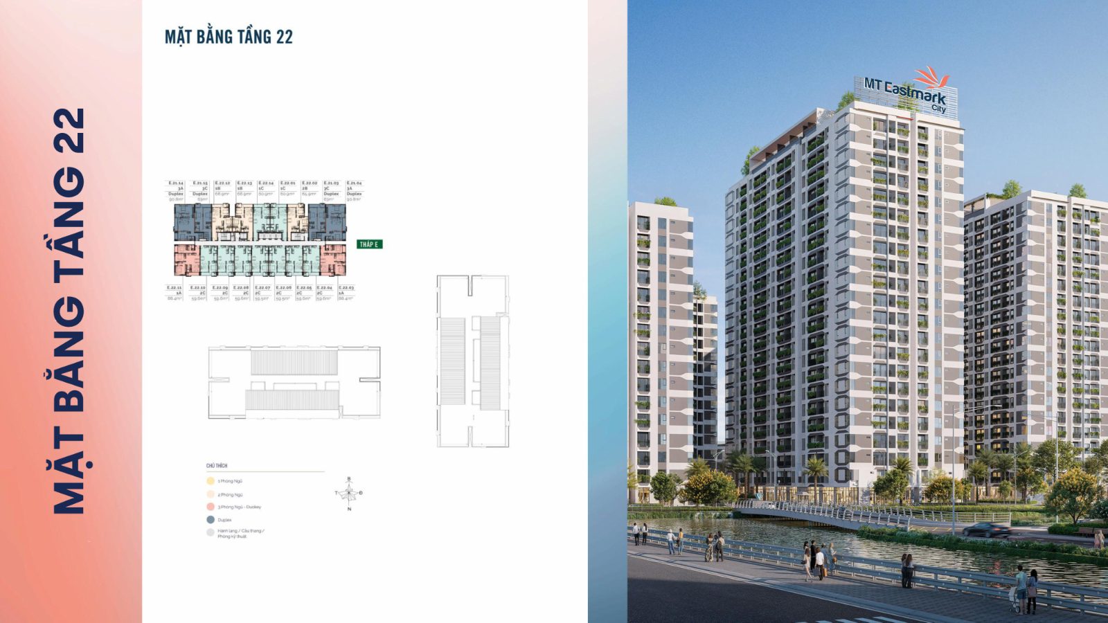 Mặt bằng tầng 22 Duplex áp mái MT Eastmark City