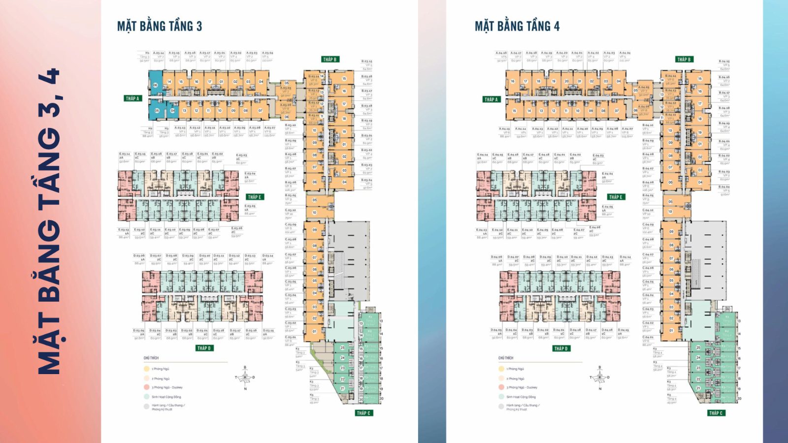 Mặt bằng tầng 3-4 văn phòng MT Eastmark City