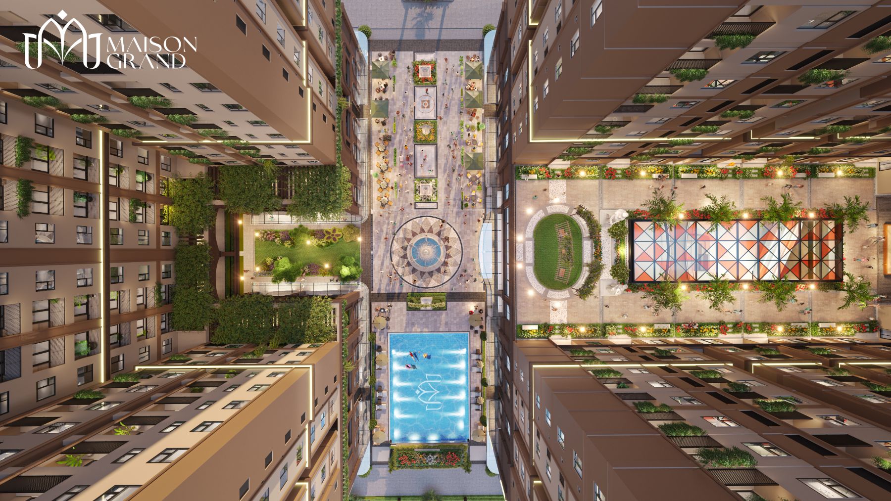 Phối cảnh tổng thể tiện ích nội khu Maison Grand Phú Mỹ