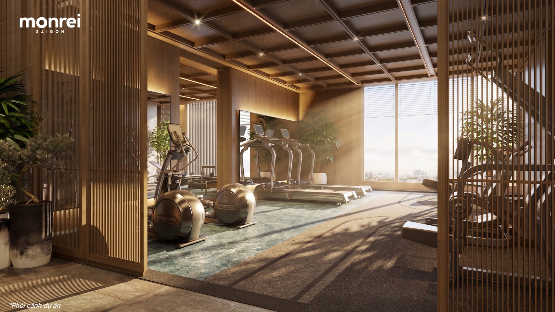 Phòng gym view thành phố Monrei Saigon