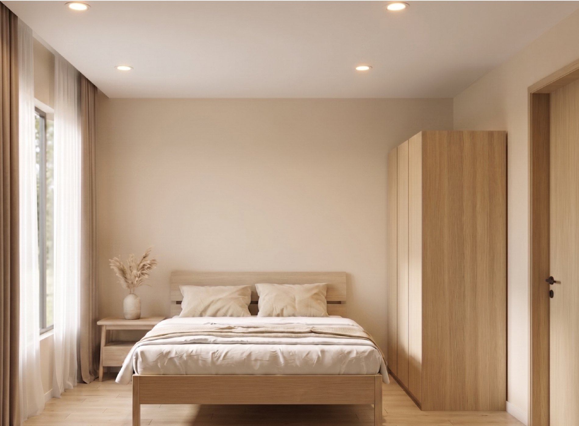 Phòng ngủ 1 sáng đủ tủ áo D15.15 Eastmark