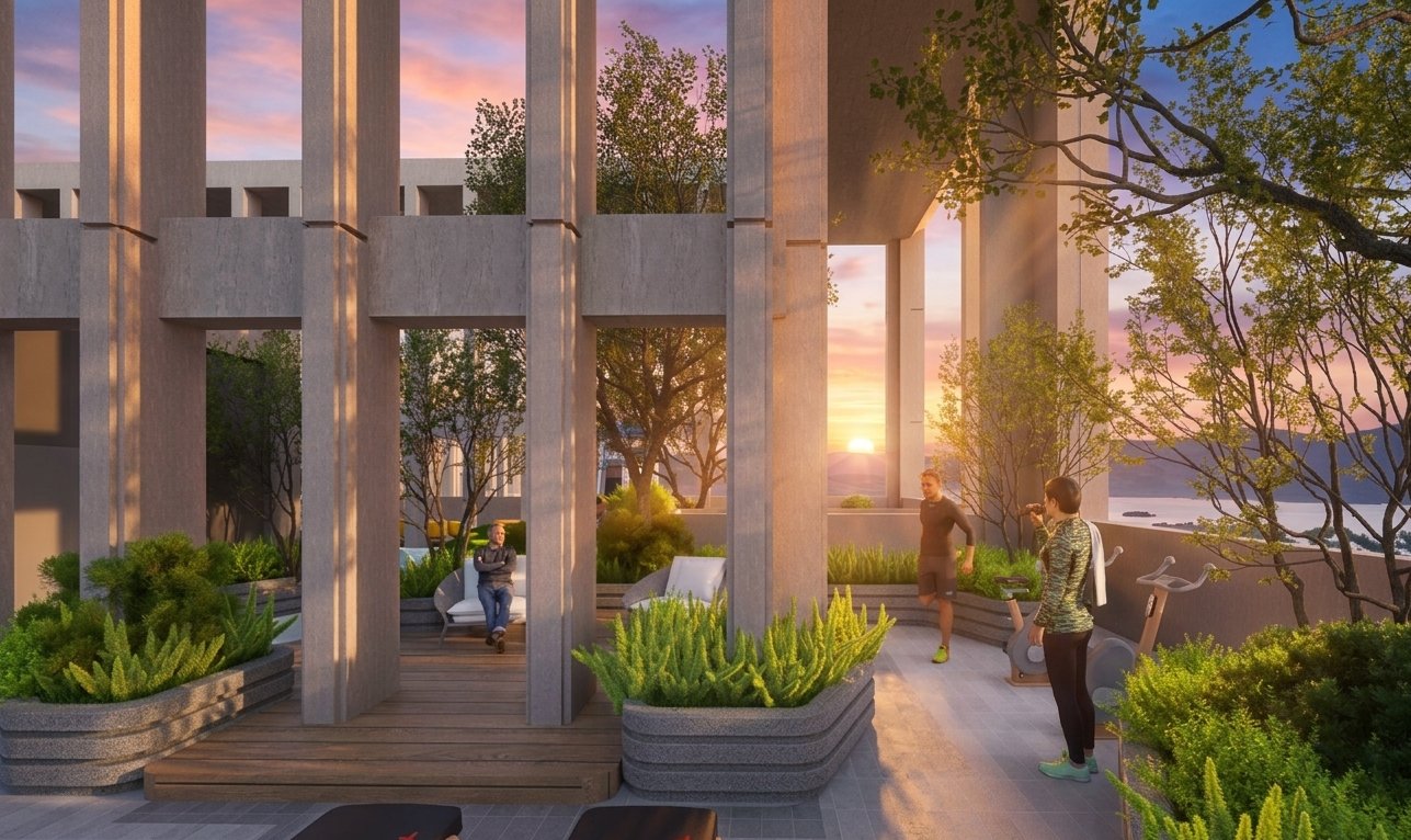 Sky Gym ngoài trời view biển Beacon Tower