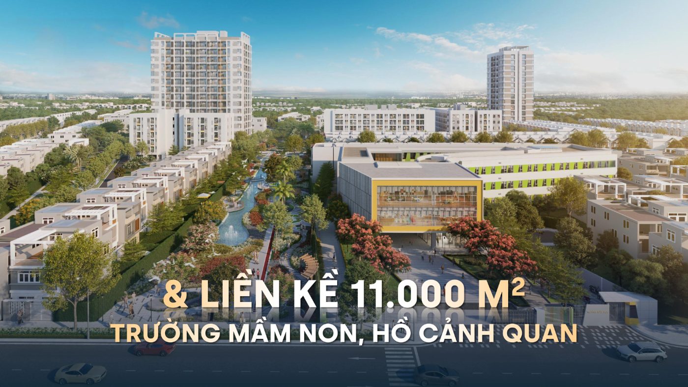 Trường mầm non và hồ cảnh quan liền kề MT Eastmark City 11.000m²