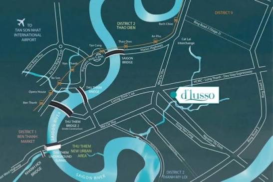 Sơ đồ vị trí và kết nối D'Lusso An Phú Quận 2