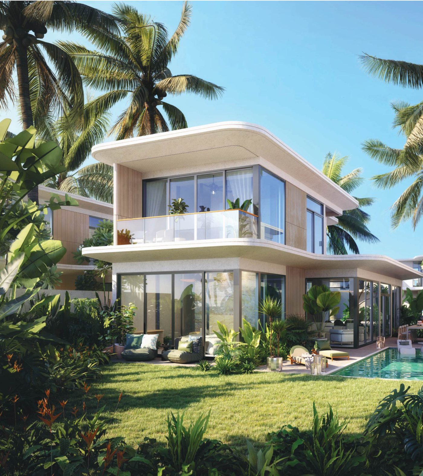 Phối cảnh Villa 2 phòng ngủ Maia Hồ Tràm có hồ bơi riêng