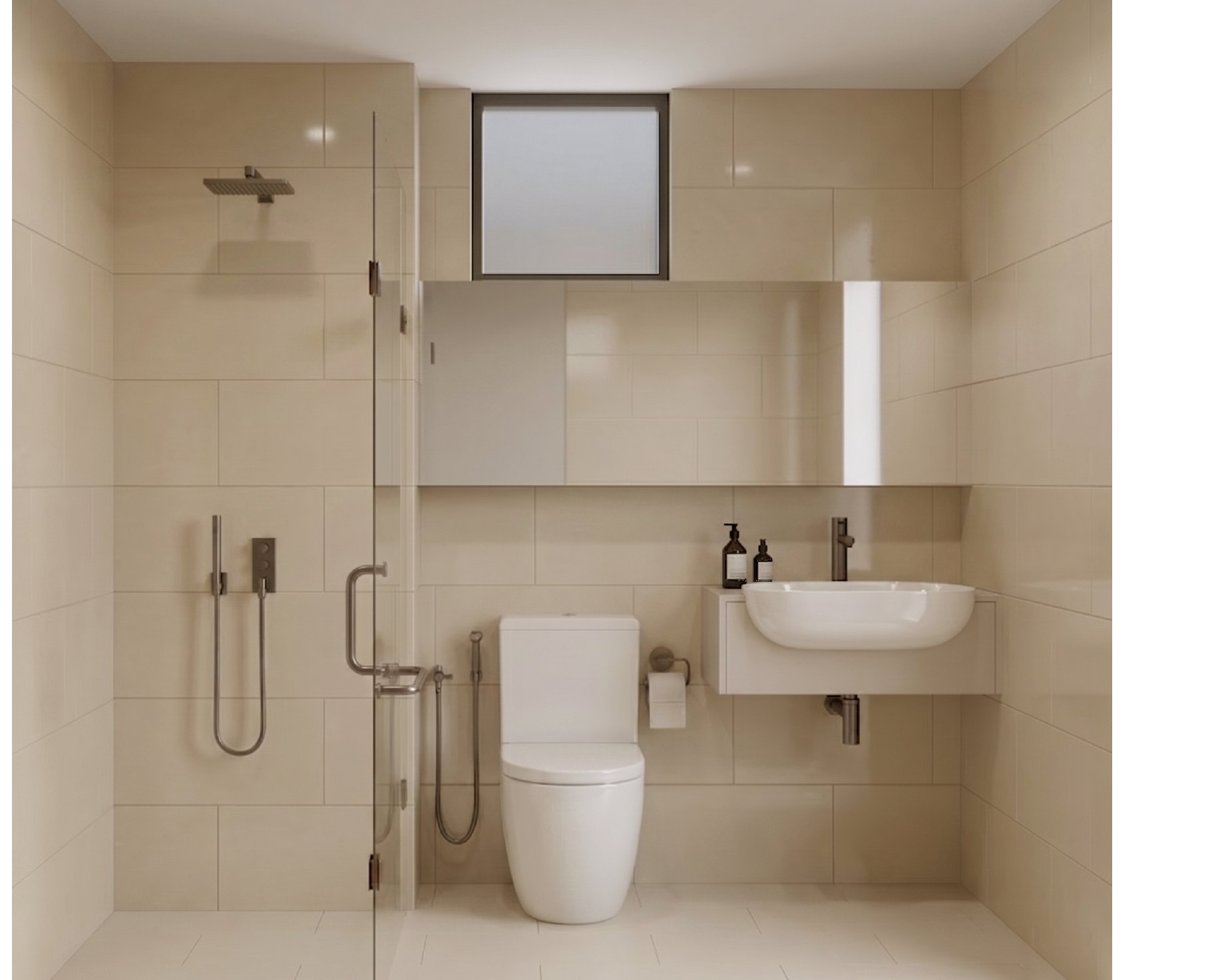 Phòng tắm master hiện đại vách kính D15.15 Eastmark