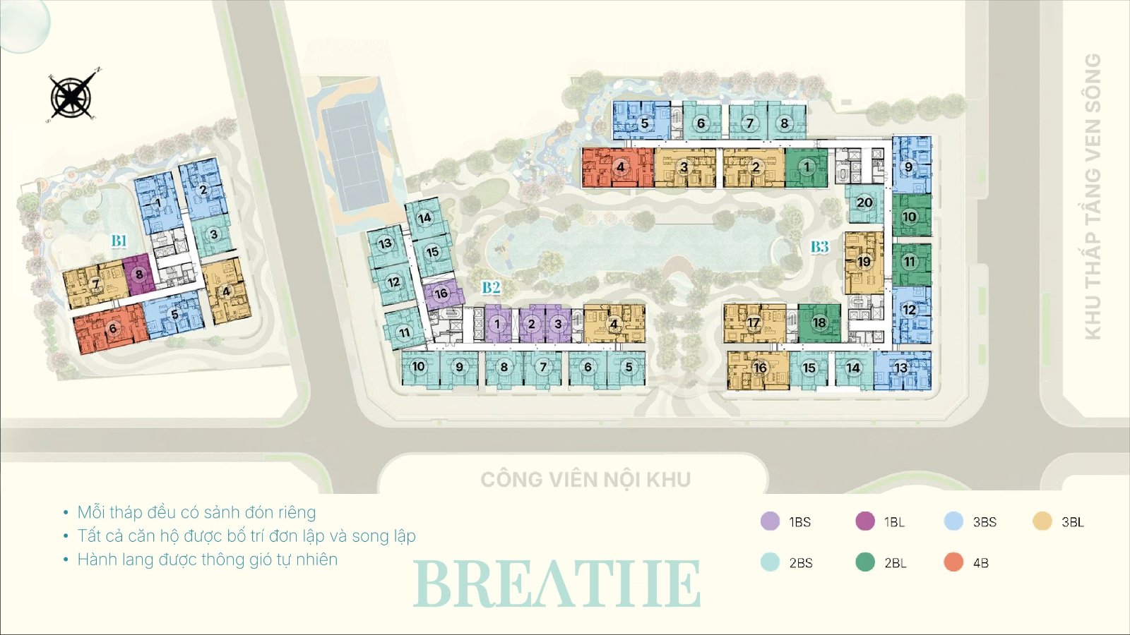 Mặt bằng tầng điển hình 3 tháp The Future The First The Advanta Gladia Heights