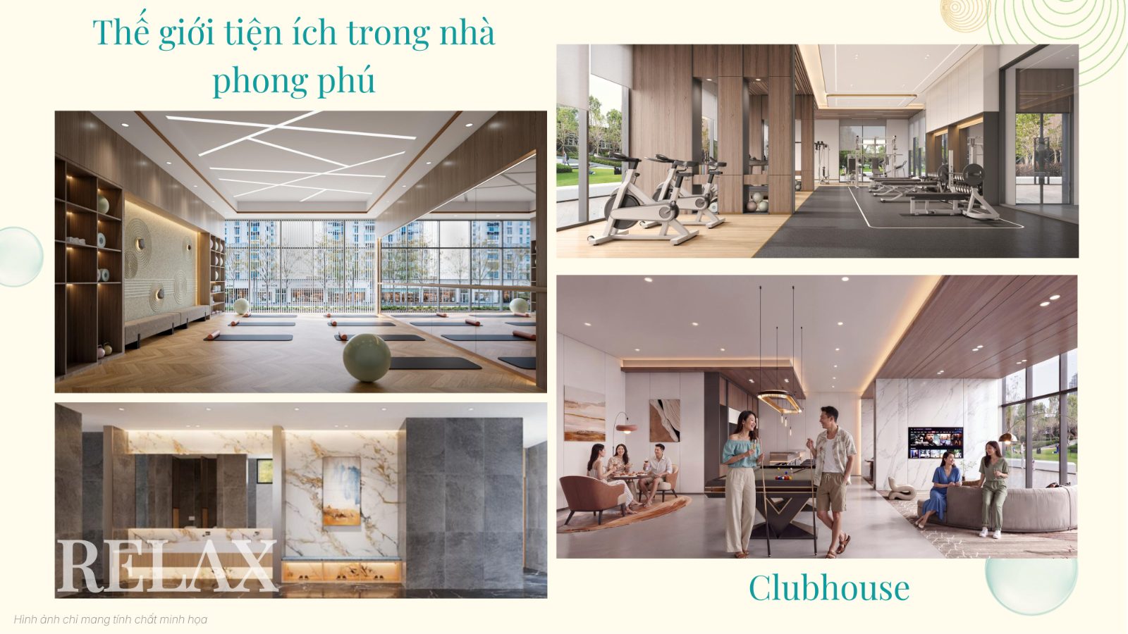 Tiện ích trong nhà gym clubhouse yoga Gladia Heights