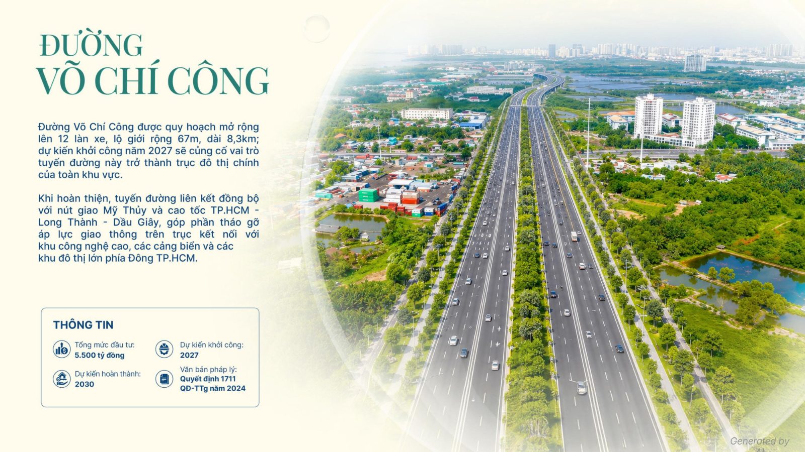 Đường Võ Chí Công mở rộng 12 làn xe trước mặt dự án Gladia Heights