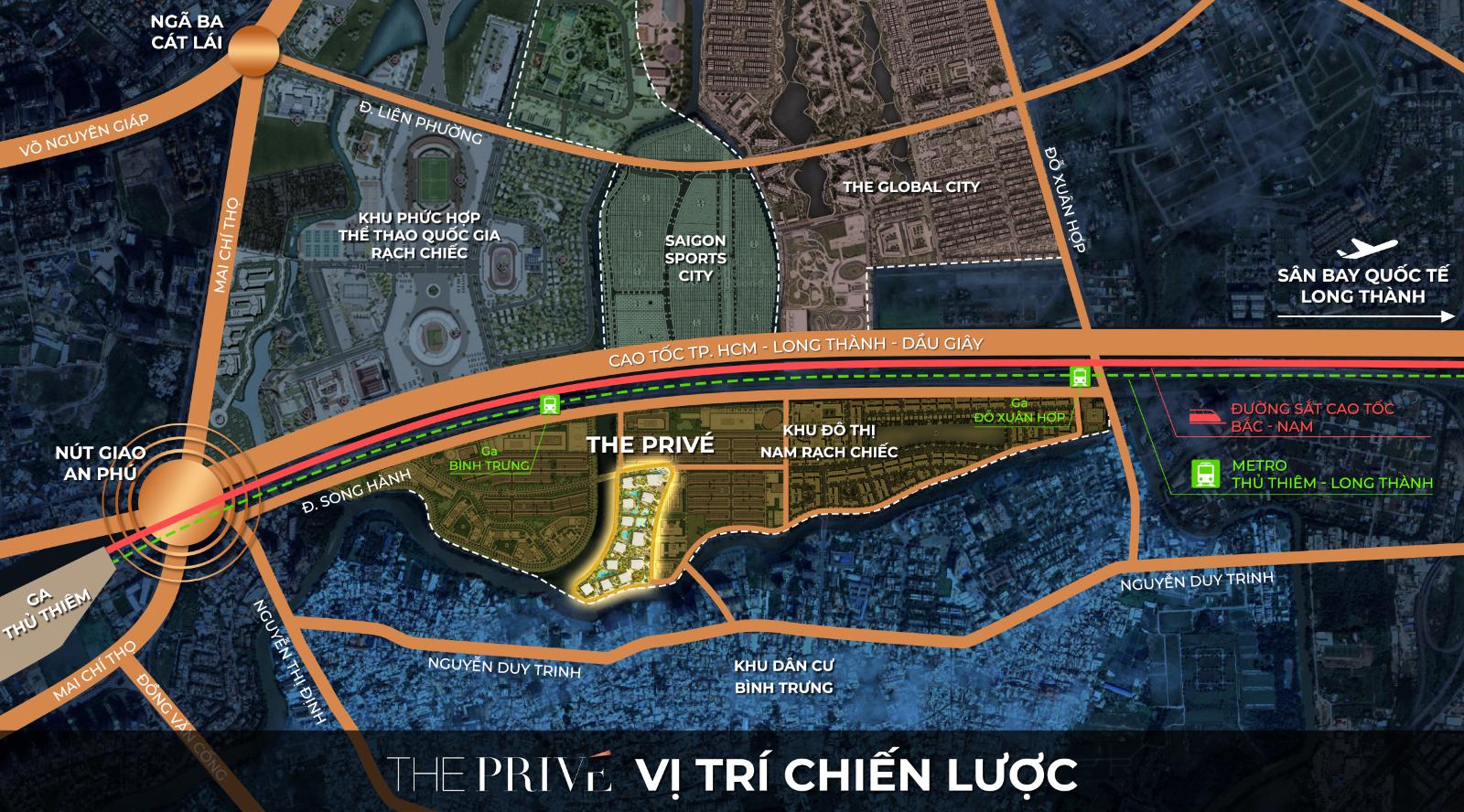 Bản đồ vị trí chiến lược The Privé Nam Rạch Chiếc Khu Đông TP.HCM