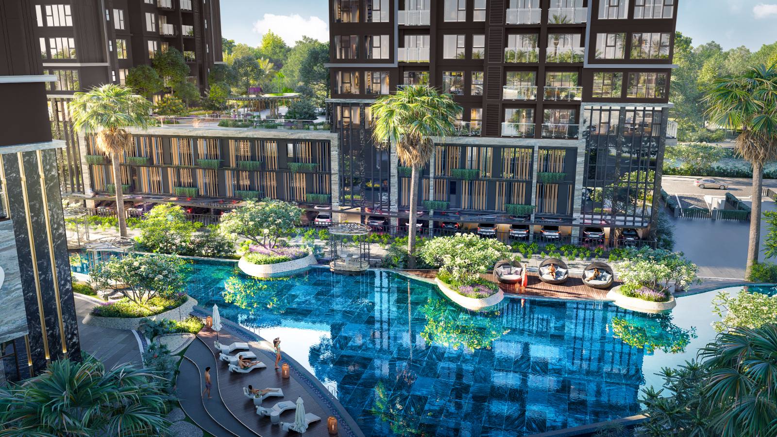 Hồ bơi Palm Breeze resort-style The Privé