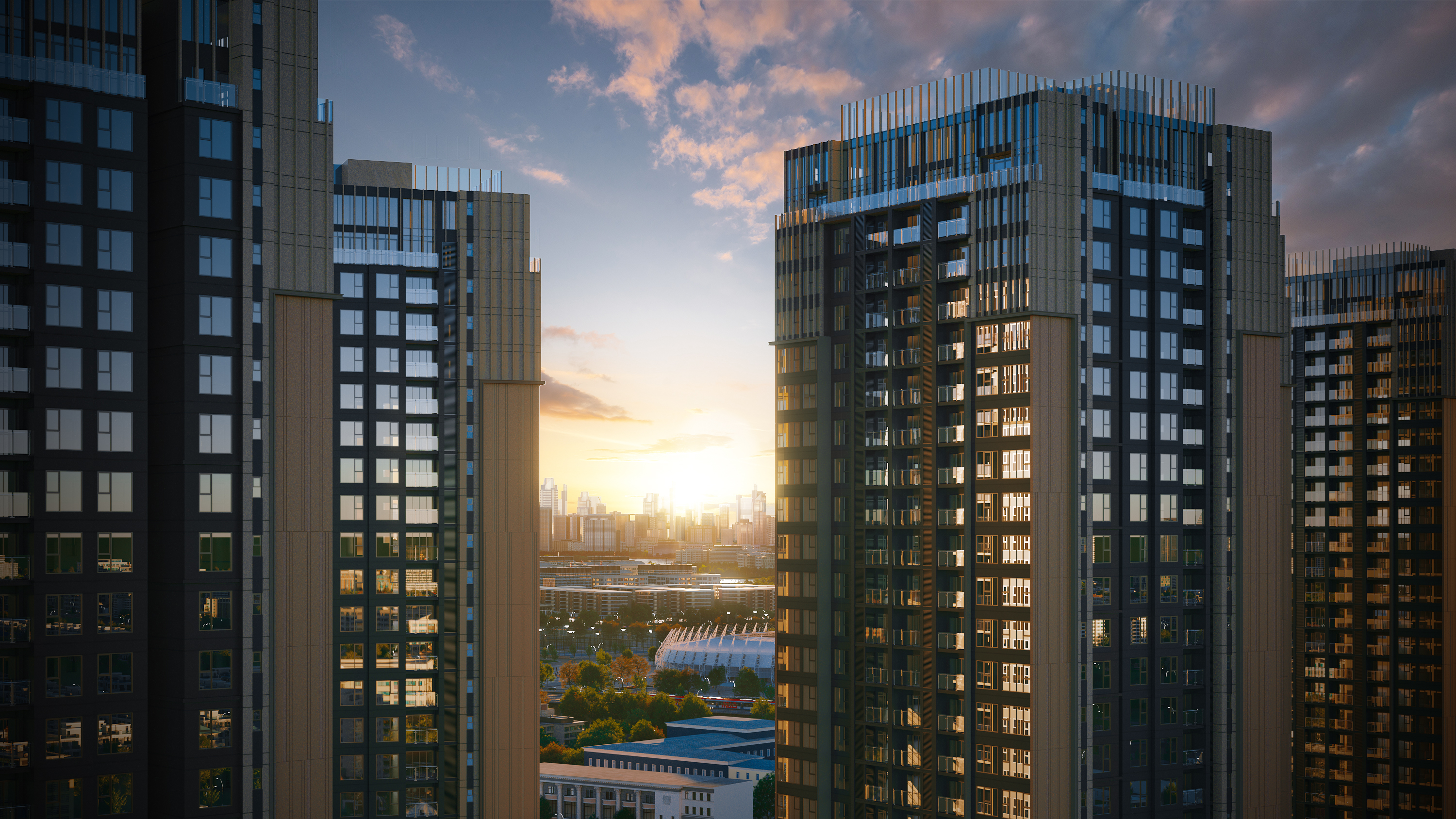 Phối cảnh 12 tháp The Privé ven sông Rạch Chiếc, KDC Nam Rạch Chiếc TP.HCM