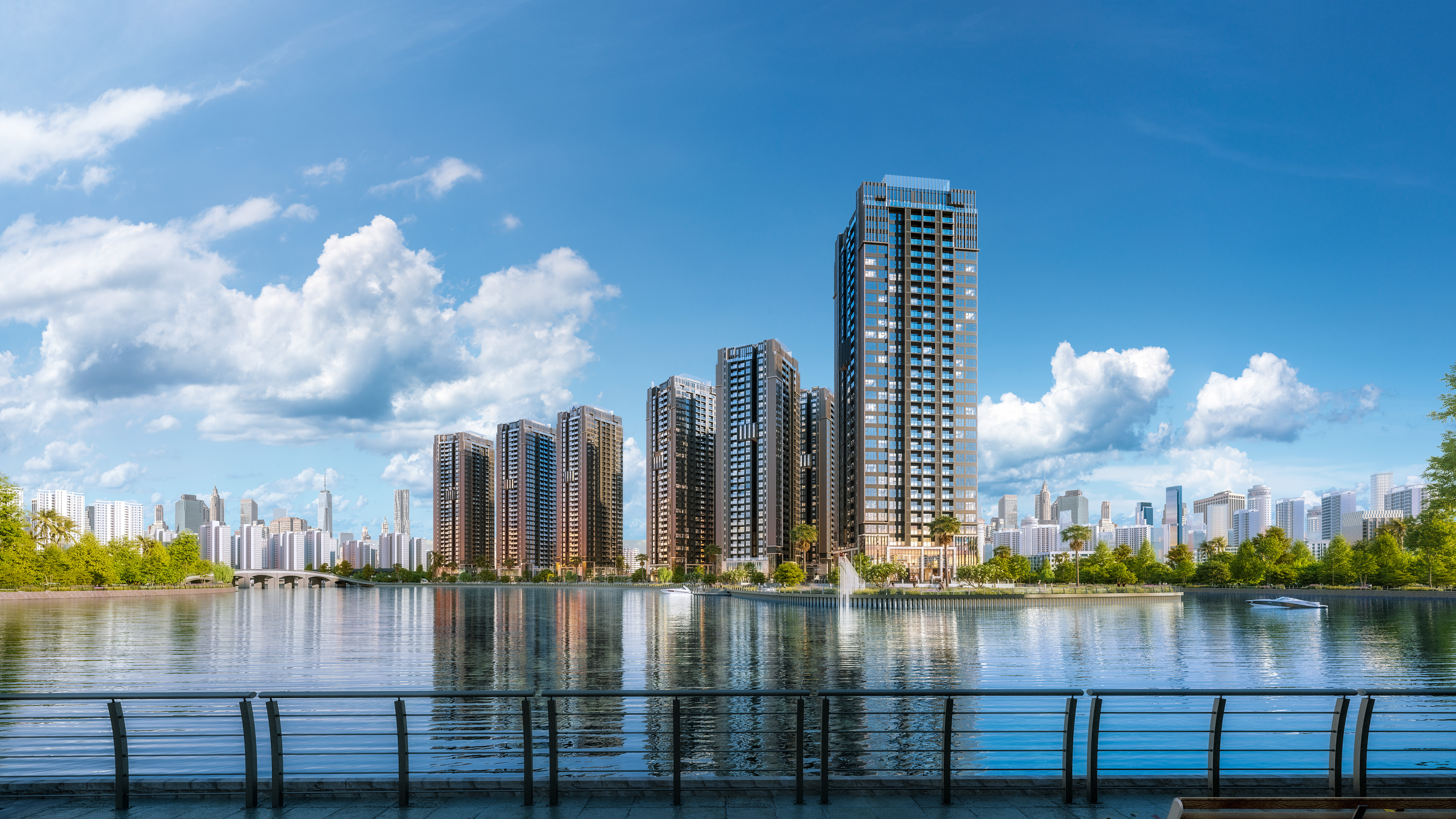 Phối cảnh tổng thể 12 tháp The Privé ven sông Rạch Chiếc