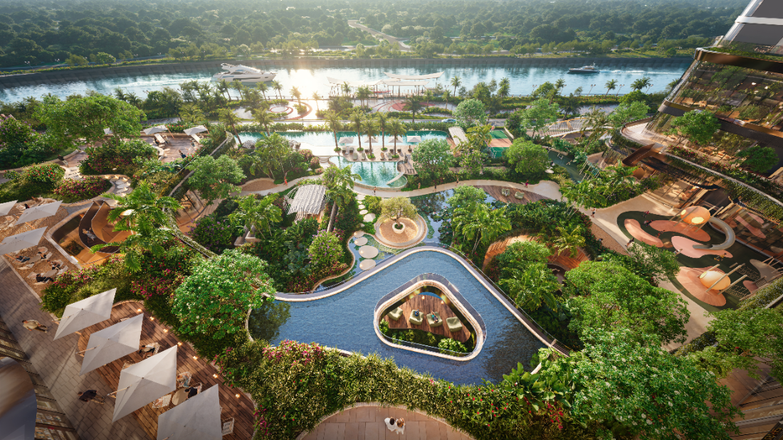 Phối cảnh khối đế tiện ích Palm River