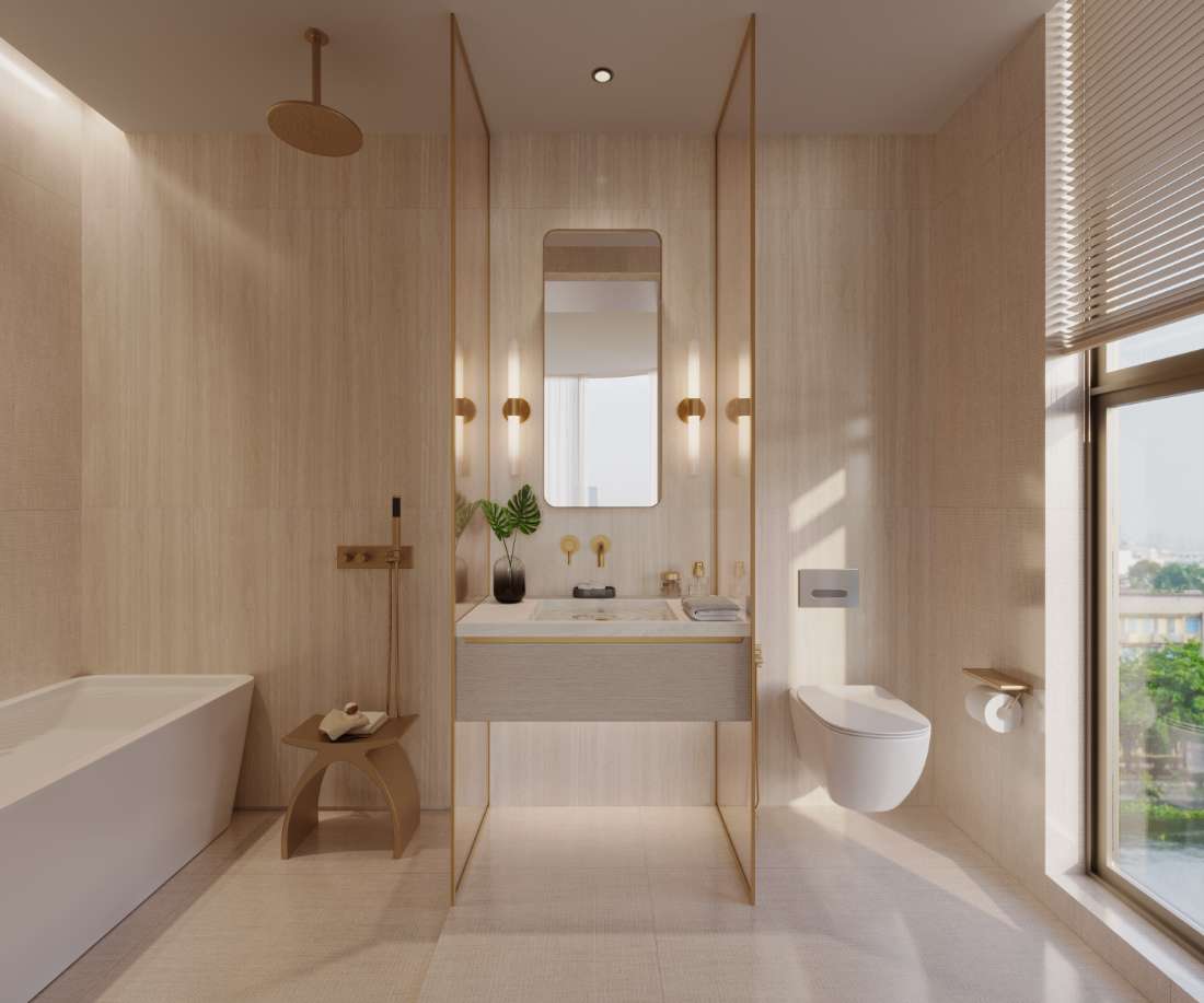 Nội thất phòng tắm master tiêu chuẩn bàn giao Palm River