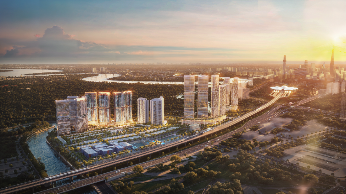 Phối cảnh tổng thể Palm City nhìn từ trên cao
