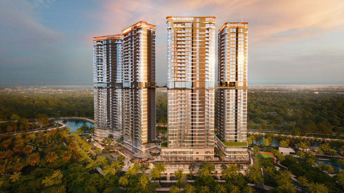 Phối cảnh cận cảnh 4 toà Palm River