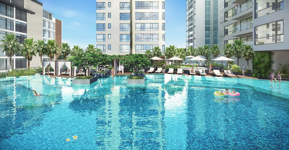 Phối cảnh hồ bơi nội khu Gateway Thảo Điền