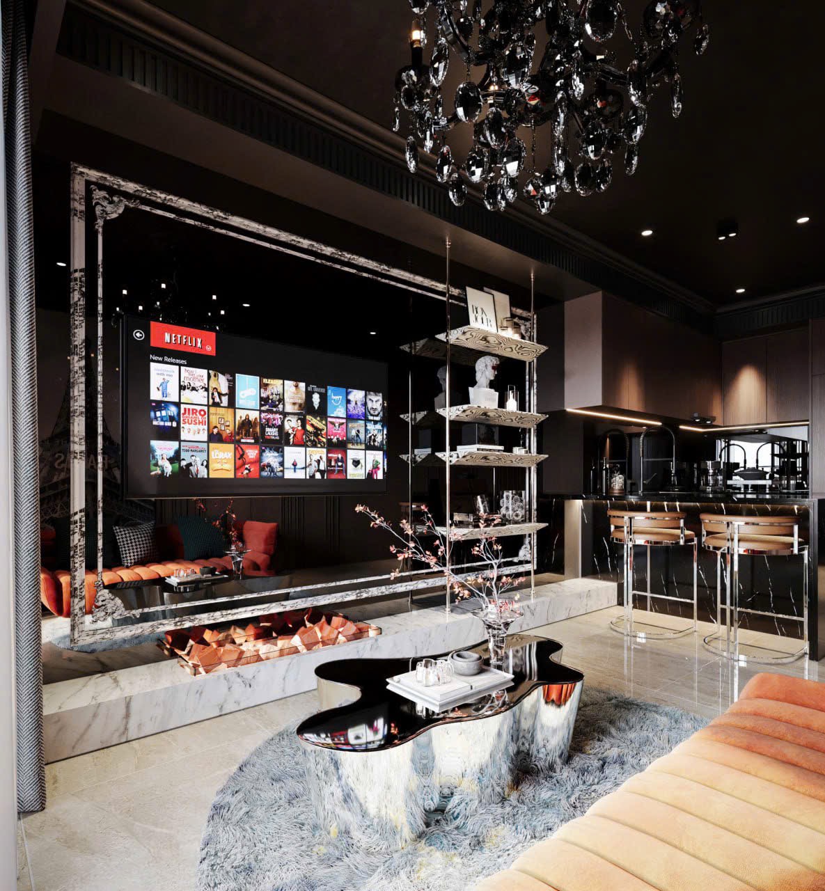Khu giải trí tivi thực tế căn hộ 1PN The Opera Residence