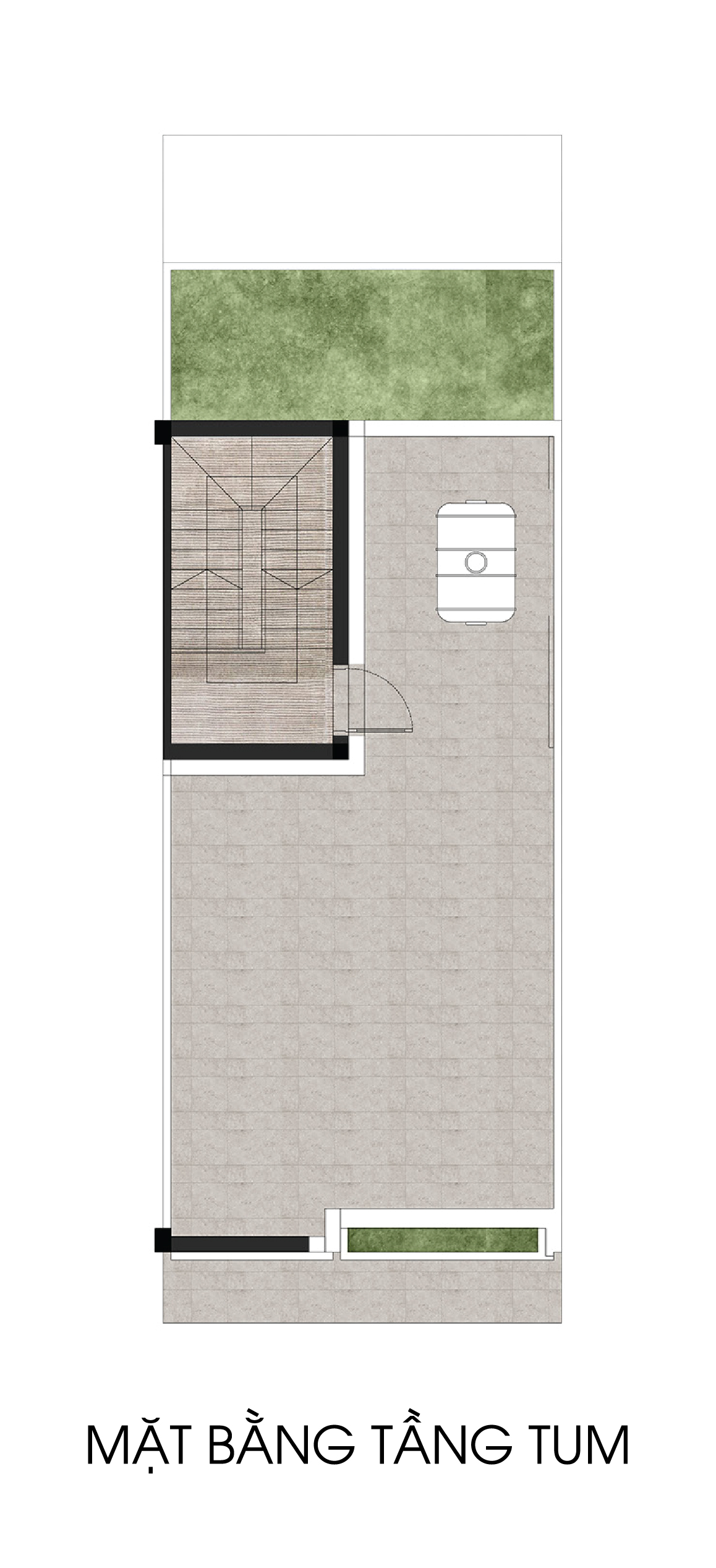 Mặt bằng Tầng tum Liền kề 3 tầng · 75 m² The Heritage Tây Ninh