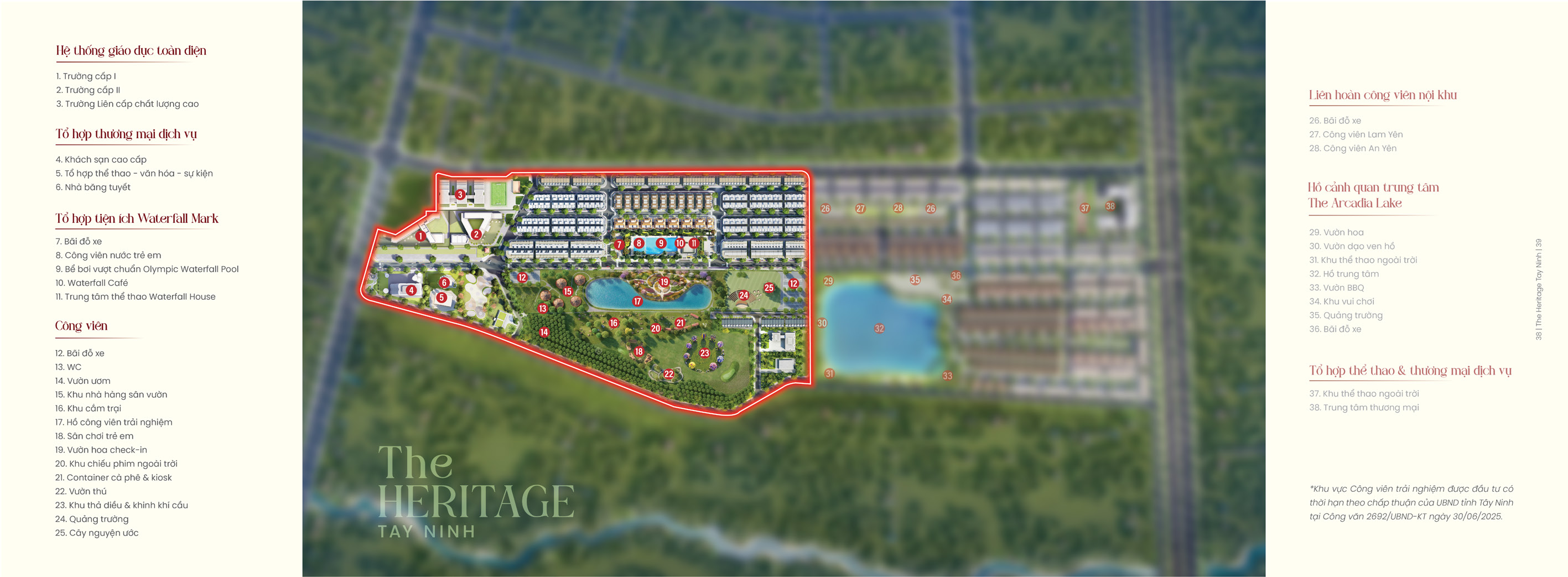 Mặt bằng tiện ích The Heritage Tây Ninh