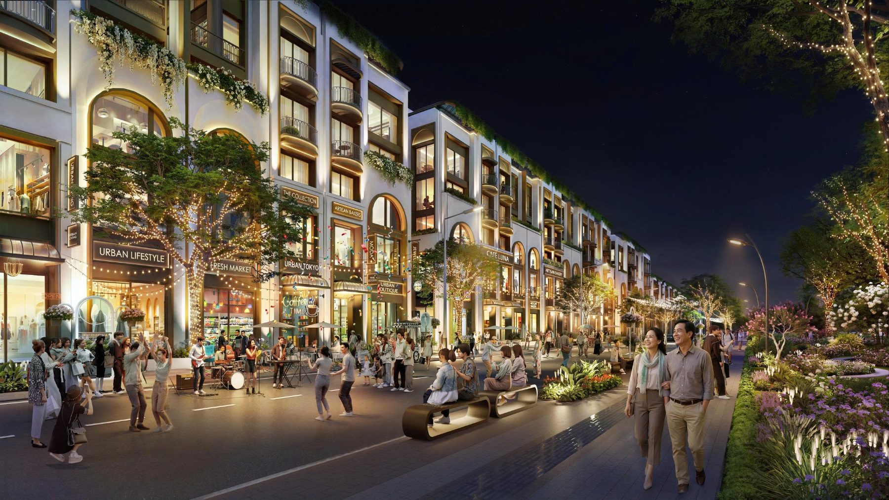 Phối cảnh tuyến phố thương mại The Heritage Tây Ninh